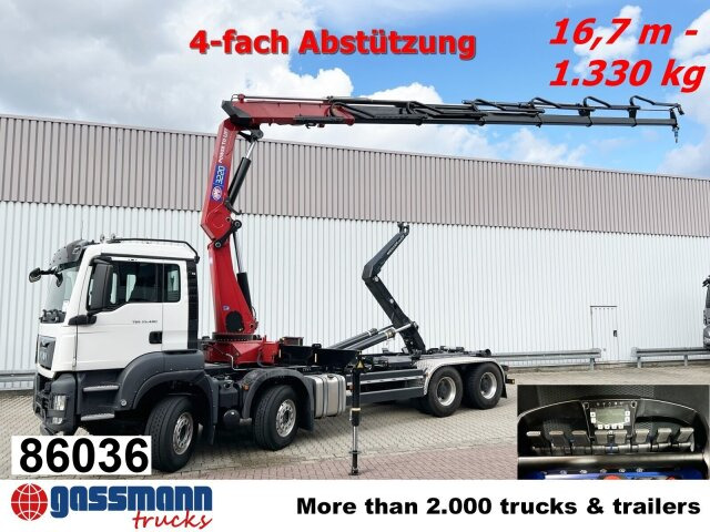 MAN TGS 35.480 8X4 BL, Intarder, Kran HMF 3220-K6, - משאית הרמת וו, משאית מנוף: תמונה 1 MAN TGS 35.480 8X4 BL, Intarder, Kran HMF 3220-K6, - משאית הרמת וו, משאית מנוף: תמונה 1