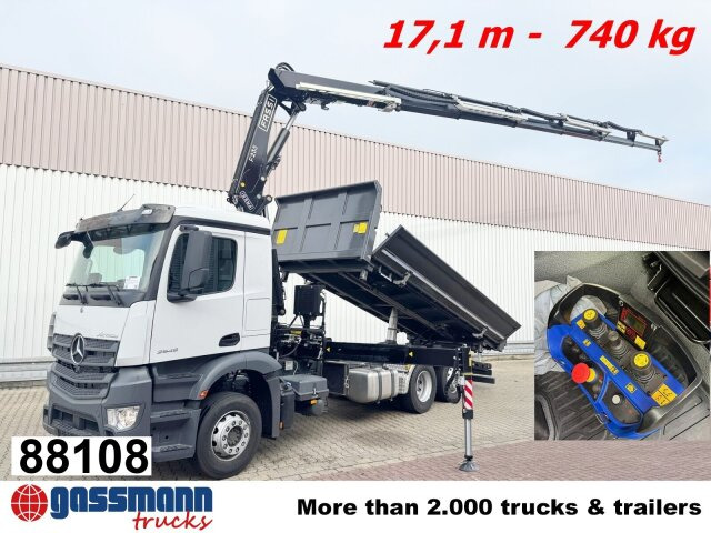 Mercedes-Benz Actros 2545 L 6x2, 2x Bordmatik, Kran Fassi - מזהיר, משאית מנוף: תמונה 1 Mercedes-Benz Actros 2545 L 6x2, 2x Bordmatik, Kran Fassi - מזהיר, משאית מנוף: תמונה 1