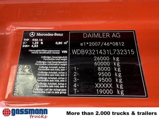 Mercedes-Benz Actros 2644/48 K 6x4, Manual Gearbox, Full Steel - משאית עם שלדת תא: תמונה 2 Mercedes-Benz Actros 2644/48 K 6x4, Manual Gearbox, Full Steel - משאית עם שלדת תא: תמונה 2