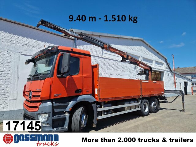 Mercedes-Benz Arocs 2545 L/6x2/4, Atlas Kran, 145.2-A19 VB, - משאית צד נופל/ שטוחה, משאית מנוף: תמונה 1 Mercedes-Benz Arocs 2545 L/6x2/4, Atlas Kran, 145.2-A19 VB, - משאית צד נופל/ שטוחה, משאית מנוף: תמונה 1