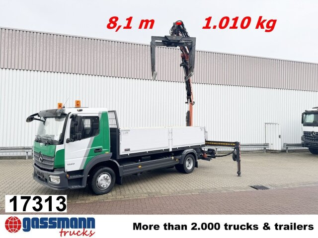 Mercedes-Benz Atego 1223 L 4x2 mit Heckkran Atlas 88.3-A2L, - משאית צד נופל/ שטוחה, משאית מנוף: תמונה 1 Mercedes-Benz Atego 1223 L 4x2 mit Heckkran Atlas 88.3-A2L, - משאית צד נופל/ שטוחה, משאית מנוף: תמונה 1