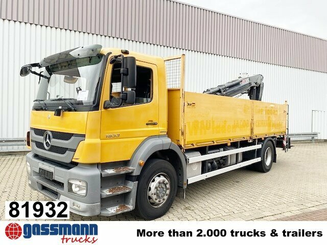 Mercedes-Benz Axor 1833 L 4x2 mit Heckkran Hiab XS 133 K-2 - משאית צד נופל/ שטוחה, משאית מנוף: תמונה 1 Mercedes-Benz Axor 1833 L 4x2 mit Heckkran Hiab XS 133 K-2 - משאית צד נופל/ שטוחה, משאית מנוף: תמונה 1