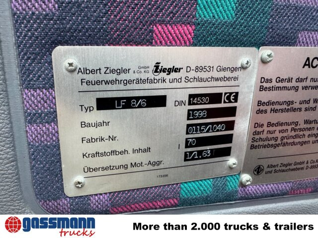 אמבולנס Mercedes-Benz LK 814 F 4x2 Doka, Löschfahrzeug LF8/6: תמונה 6