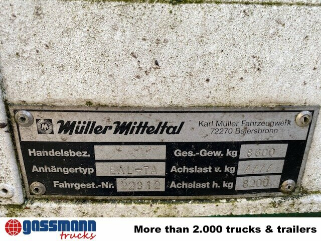 Müller-Mitteltal EAL-TA 8.6 - קרון נגרר צד נופל/ שטוח: תמונה 4 Müller-Mitteltal EAL-TA 8.6 - קרון נגרר צד נופל/ שטוח: תמונה 4