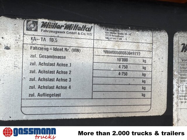 Müller-Mitteltal KA-TA 10.5C, Ex-Stadtverwaltung - קרון נגרר עם מזהיר: תמונה 2 Müller-Mitteltal KA-TA 10.5C, Ex-Stadtverwaltung - קרון נגרר עם מזהיר: תמונה 2