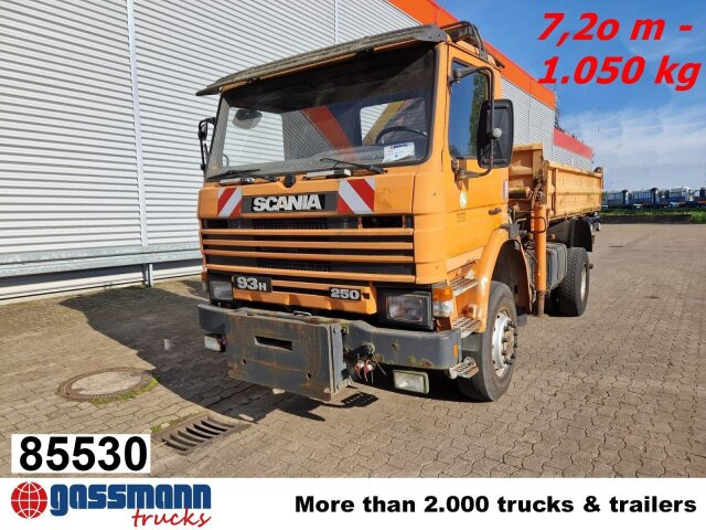 Scania 93H 250 4x4 mit Kran Palfinger PK8000, - מזהיר, משאית מנוף: תמונה 1 Scania 93H 250 4x4 mit Kran Palfinger PK8000, - מזהיר, משאית מנוף: תמונה 1