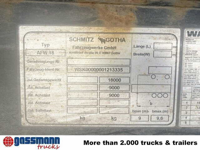 Schmitz Cargobull AWF 18 - קרון נגרר מוביל מכולות/ החלפת גוף: תמונה 5 Schmitz Cargobull AWF 18 - קרון נגרר מוביל מכולות/ החלפת גוף: תמונה 5