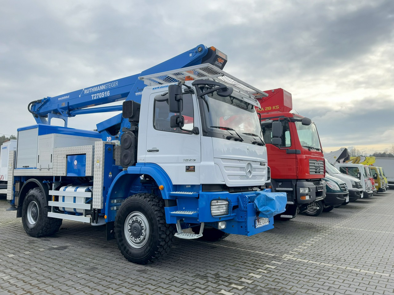 Mercedes AXOR 1829 4x4 Zwyżka RUTHMANN STEIGER T270S16 Podnośnik Koszowy - פלטפורמה אווירית מותקנת על משאית: תמונה 1 Mercedes AXOR 1829 4x4 Zwyżka RUTHMANN STEIGER T270S16 Podnośnik Koszowy - פלטפורמה אווירית מותקנת על משאית: תמונה 1