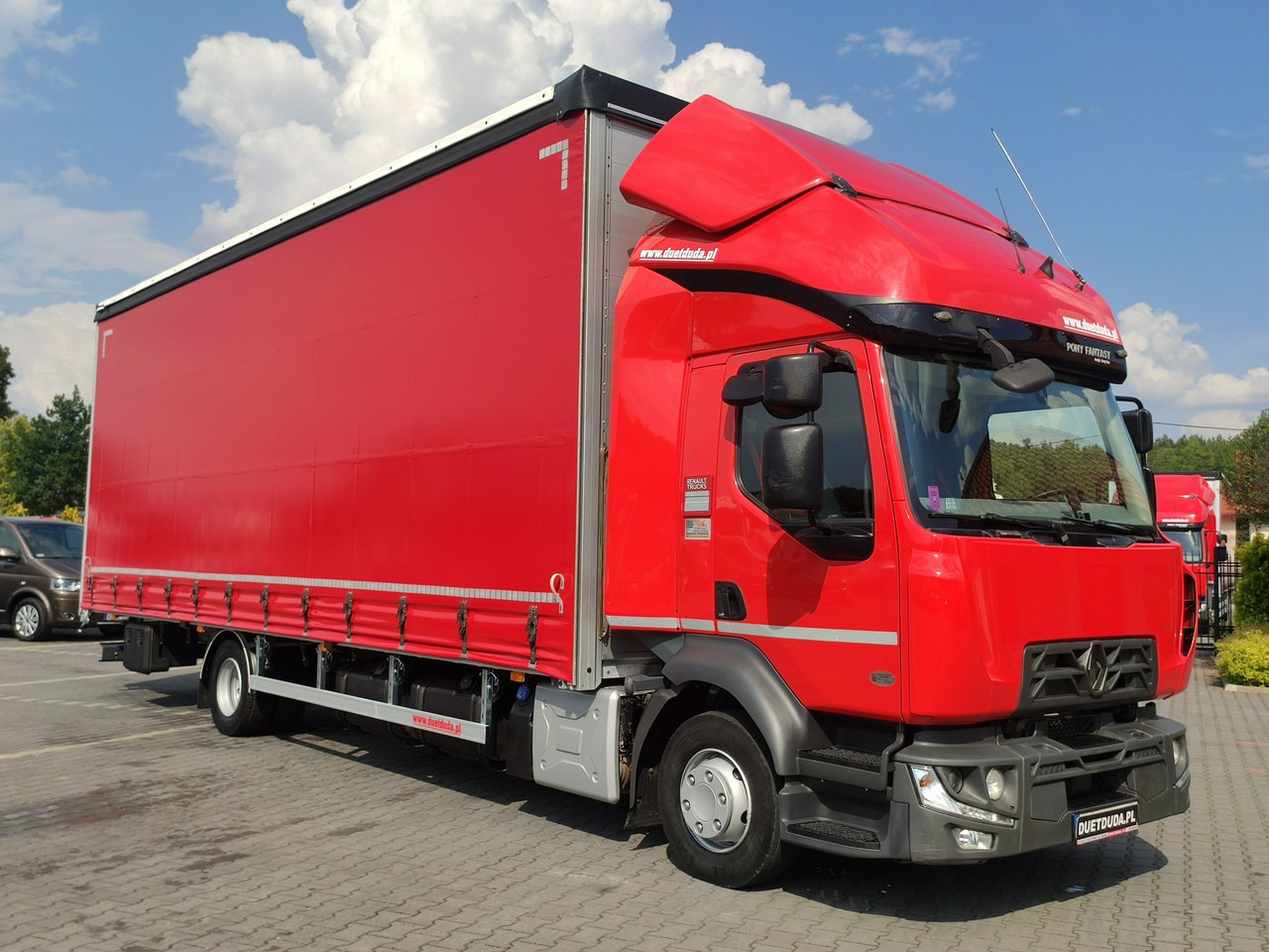 Renault D12.240 E6 Firana Tył Drzwi Dach Zsuwany Długa 830cm - משאית וילונות צד: תמונה 1 Renault D12.240 E6 Firana Tył Drzwi Dach Zsuwany Długa 830cm - משאית וילונות צד: תמונה 1