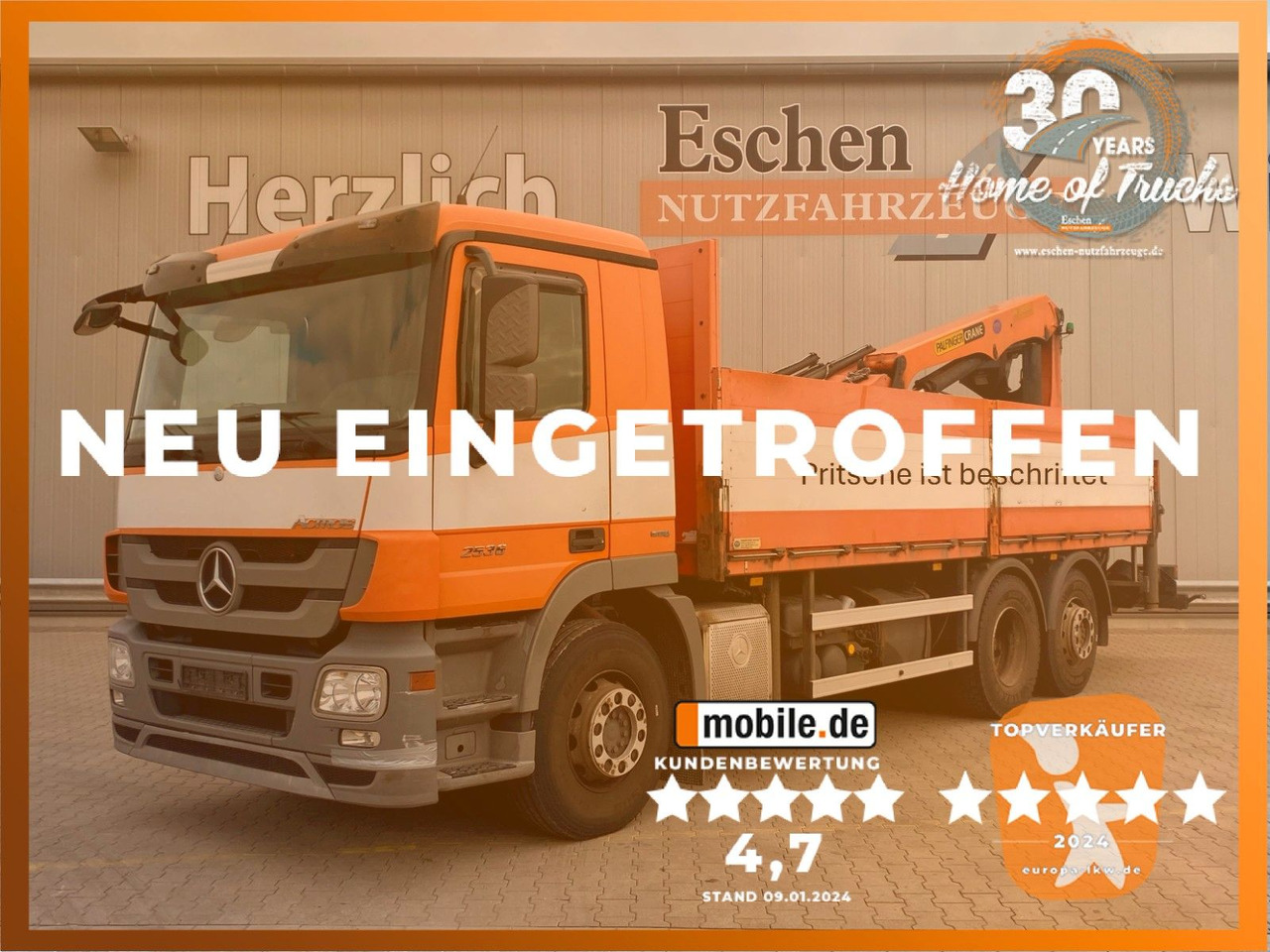 Mercedes-Benz Actros 2536 MP3 LL | PK24001*Funk&Flur*5+6 Kreis - משאית צד נופל/ שטוחה, משאית מנוף: תמונה 1 Mercedes-Benz Actros 2536 MP3 LL | PK24001*Funk&Flur*5+6 Kreis - משאית צד נופל/ שטוחה, משאית מנוף: תמונה 1