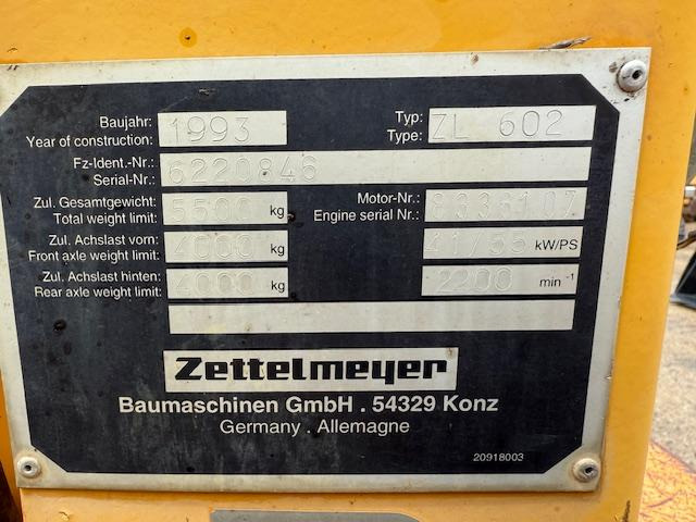 Zettelmeyer ZL 602 - מעמיס גלגלים: תמונה 5 Zettelmeyer ZL 602 - מעמיס גלגלים: תמונה 5