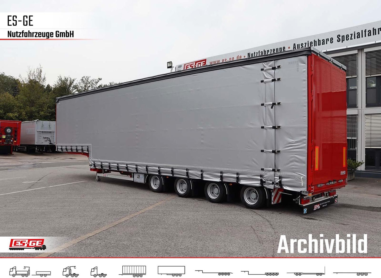 ES-GE 4-Achs-Satteltieflader mit Curtainsider-Aufbau - סמיטריילר עם מטען נמוך: תמונה 1 ES-GE 4-Achs-Satteltieflader mit Curtainsider-Aufbau - סמיטריילר עם מטען נמוך: תמונה 1