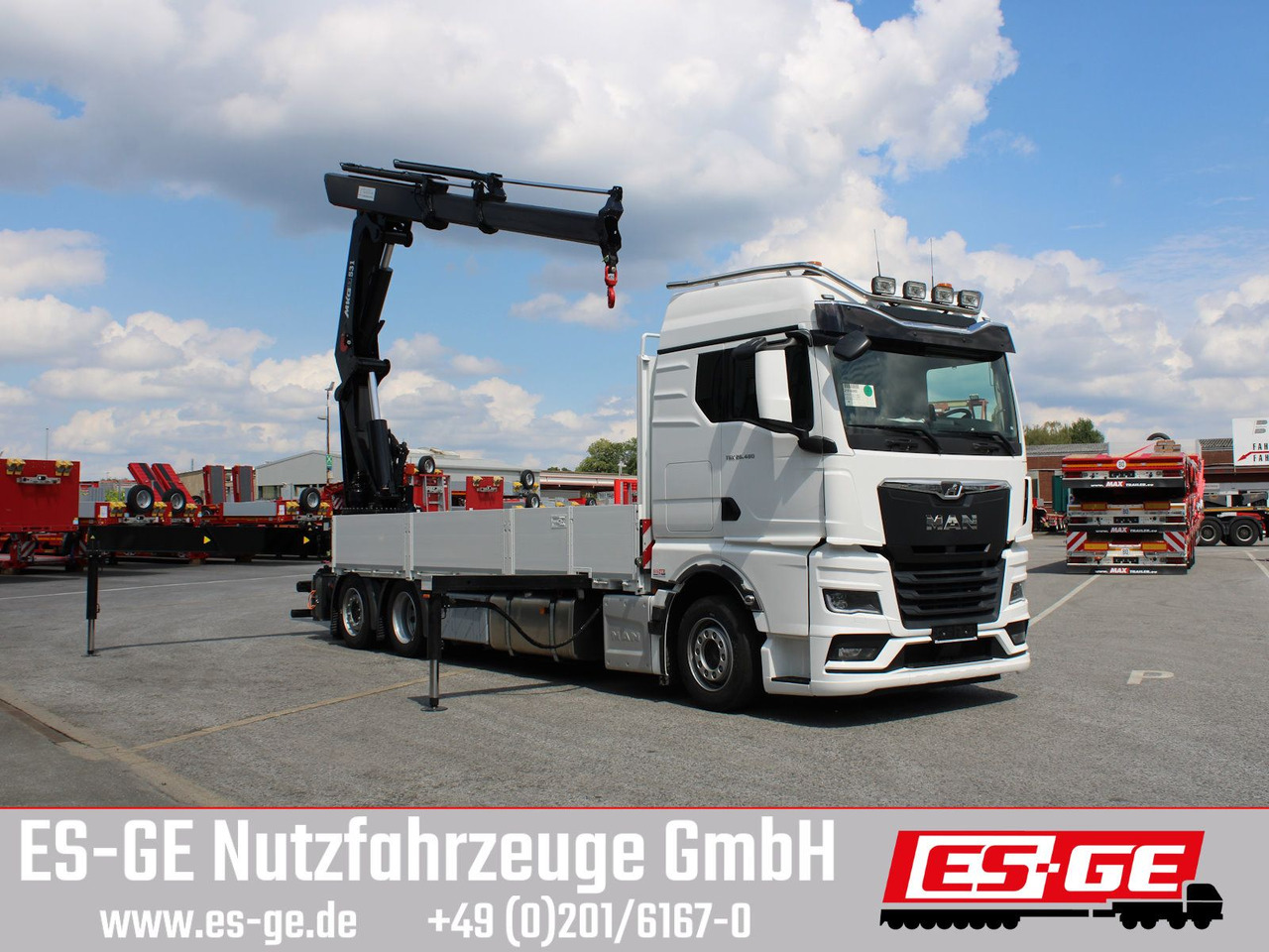 MAN TGX 26.480 6x2-4 LL CH mit MKG HLK531 a5 - משאית צד נופל/ שטוחה, משאית מנוף: תמונה 3 MAN TGX 26.480 6x2-4 LL CH mit MKG HLK531 a5 - משאית צד נופל/ שטוחה, משאית מנוף: תמונה 3