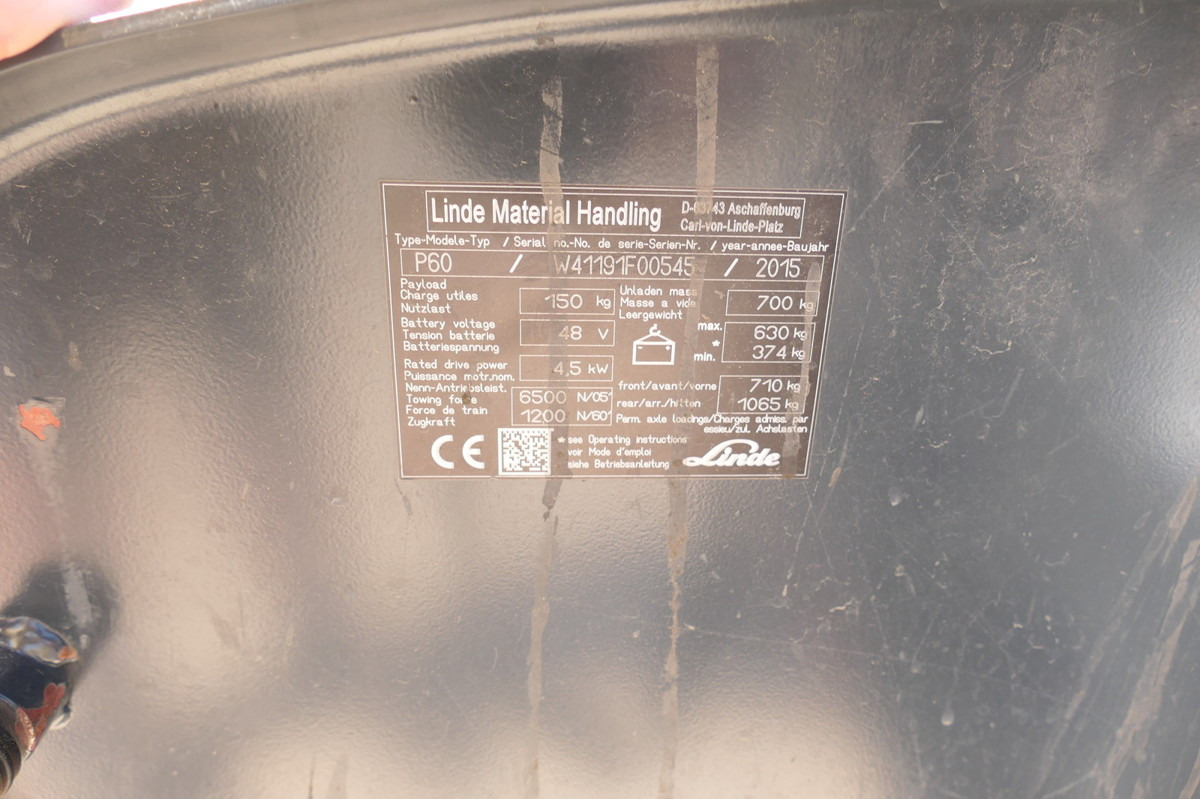 טרקטור גרירה LINDE P 60 Z Schlepper Batterie 16/2019 3-Rad: תמונה 8