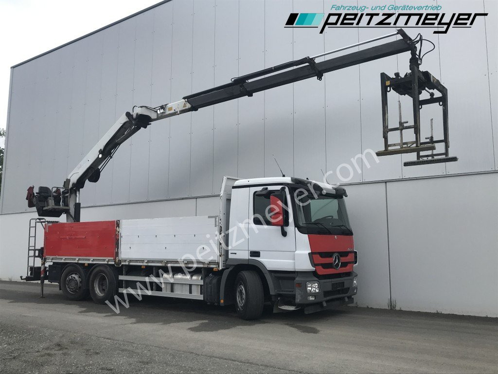 MERCEDES-BENZ Actros 2536 LL Pritsche HMF Heckkran m. Zange Baustoff - משאית צד נופל/ שטוחה, משאית מנוף: תמונה 2 MERCEDES-BENZ Actros 2536 LL Pritsche HMF Heckkran m. Zange Baustoff - משאית צד נופל/ שטוחה, משאית מנוף: תמונה 2