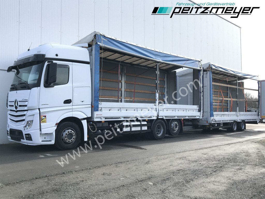 MERCEDES-BENZ Actros 2542 LL Pritsche, EU 6, Klima, Standklima, - משאית וילונות צד: תמונה 1 MERCEDES-BENZ Actros 2542 LL Pritsche, EU 6, Klima, Standklima, - משאית וילונות צד: תמונה 1