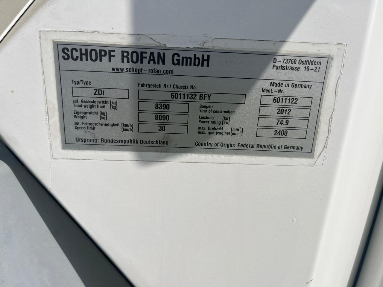 Schopf Rofan ZDi Diesel Tractor 8Tons - טרקטור דחיפה לאחור: תמונה 4 Schopf Rofan ZDi Diesel Tractor 8Tons - טרקטור דחיפה לאחור: תמונה 4