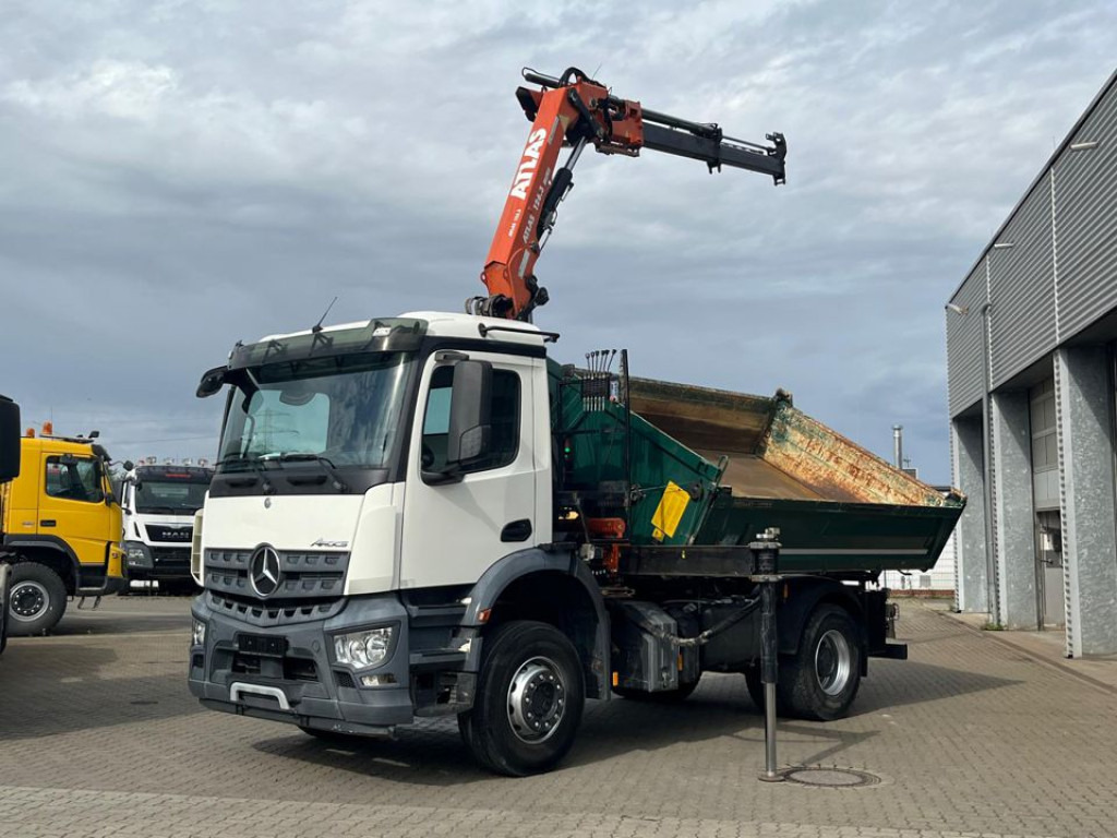 MERCEDES-BENZ Arocs 1835 K 2-Achs Kipper Kran Atlas 126.3 - מזהיר, משאית מנוף: תמונה 1 MERCEDES-BENZ Arocs 1835 K 2-Achs Kipper Kran Atlas 126.3 - מזהיר, משאית מנוף: תמונה 1