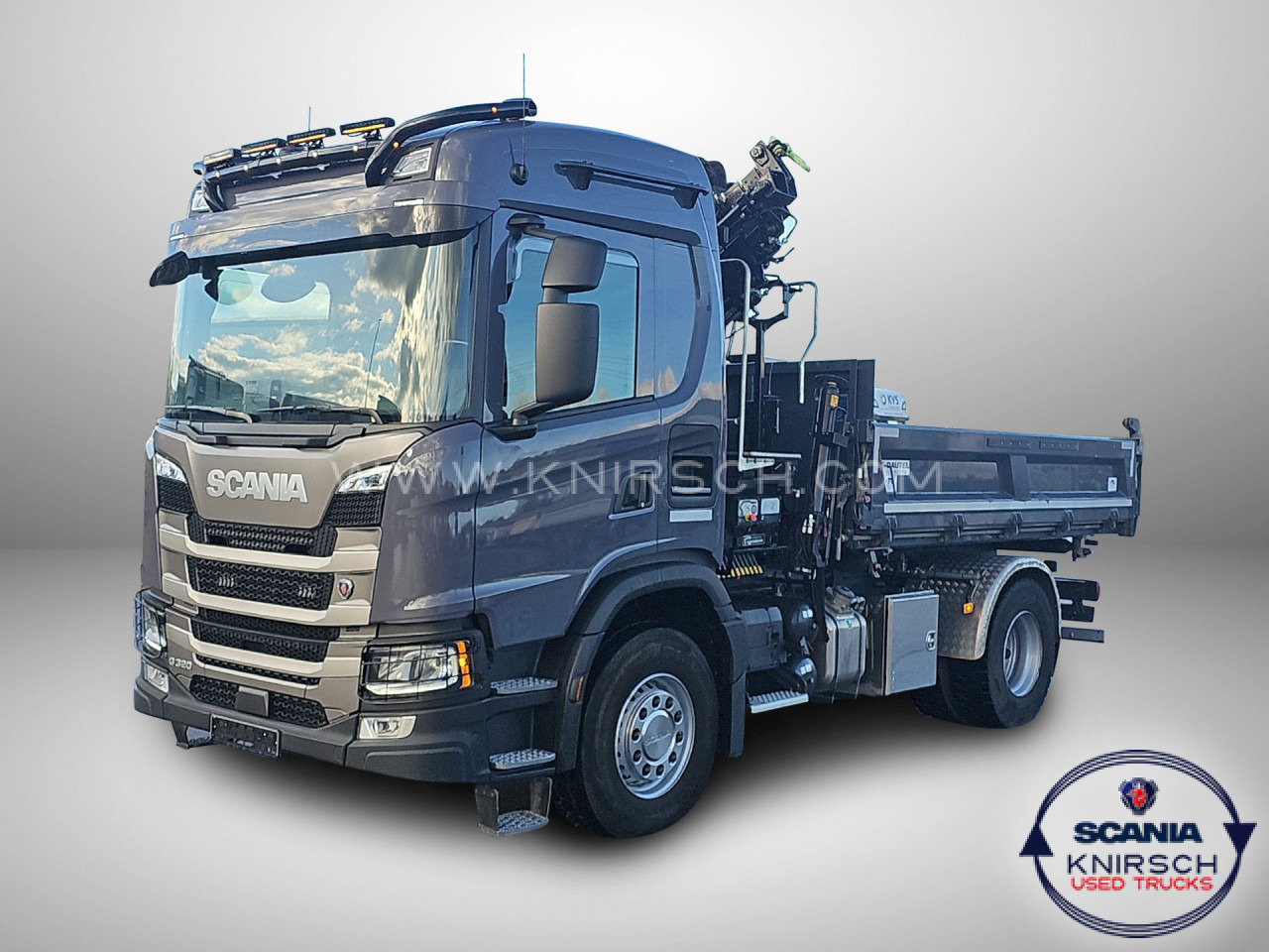 SCANIA G 320 B4x2NA 3-Seitenkipper Dautel mit Kran Hiab - כלי רכב מסחרי מזהיר: תמונה 1 SCANIA G 320 B4x2NA 3-Seitenkipper Dautel mit Kran Hiab - כלי רכב מסחרי מזהיר: תמונה 1