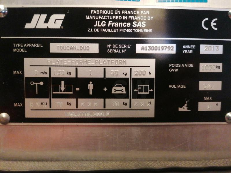 JLG Toucan Duo - מעלית תורן אנכית: תמונה 2 JLG Toucan Duo - מעלית תורן אנכית: תמונה 2