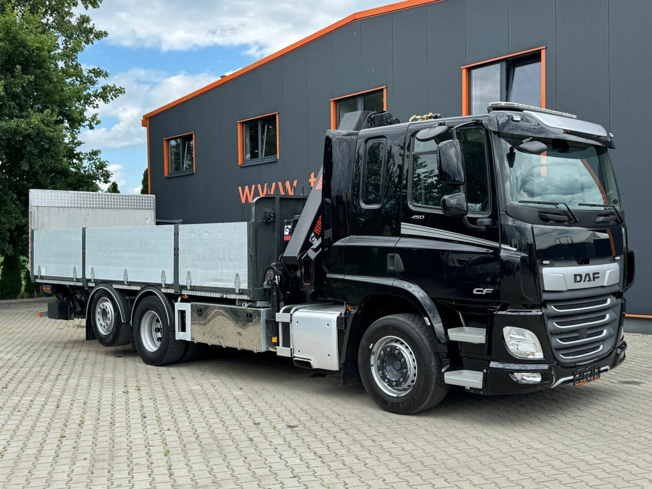 DAF CF 450 FAN 6x2 Pritsche mit Kran HIAB 188 E-6 - משאית צד נופל/ שטוחה, משאית מנוף: תמונה 4 DAF CF 450 FAN 6x2 Pritsche mit Kran HIAB 188 E-6 - משאית צד נופל/ שטוחה, משאית מנוף: תמונה 4