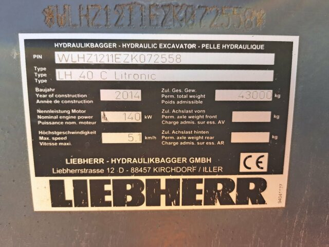 Liebherr LH40C Litronic Industry Long reach 43 Ton - מחפר סורק: תמונה 4 Liebherr LH40C Litronic Industry Long reach 43 Ton - מחפר סורק: תמונה 4