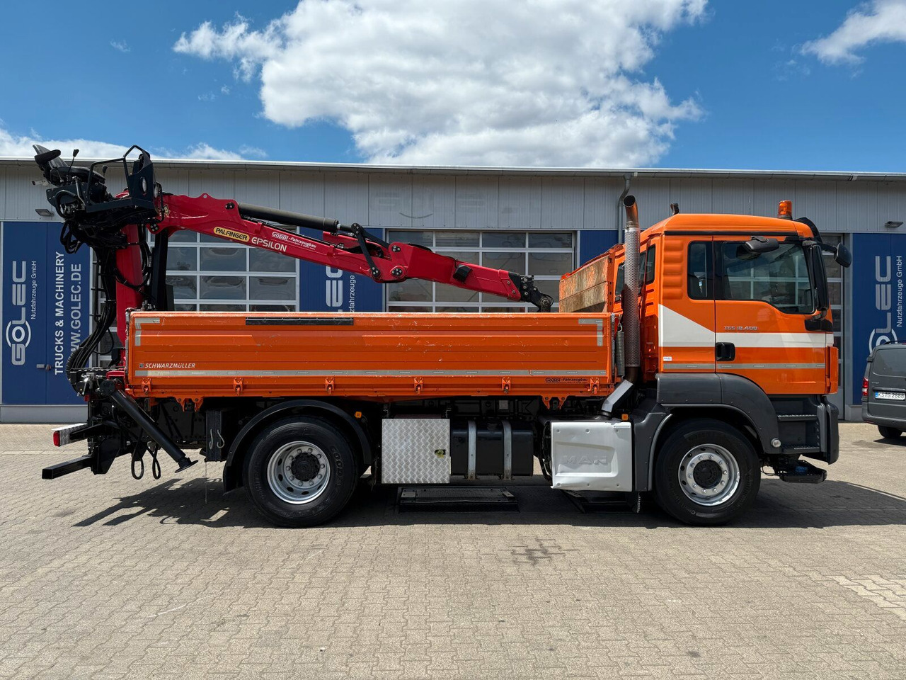 MAN TGS 18.400 4x2 Kipper Bordmatic Kran Palfinger - מזהיר, משאית מנוף: תמונה 2 MAN TGS 18.400 4x2 Kipper Bordmatic Kran Palfinger - מזהיר, משאית מנוף: תמונה 2