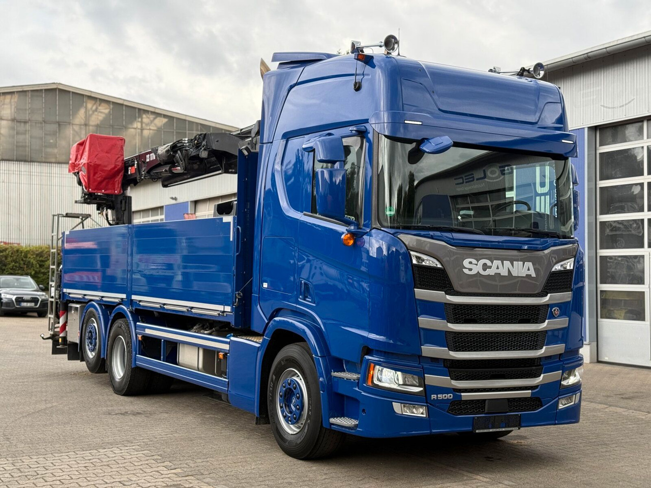Scania R500 6x2 Pritsche mit Kran HIAB 177K PRO - משאית צד נופל/ שטוחה, משאית מנוף: תמונה 1 Scania R500 6x2 Pritsche mit Kran HIAB 177K PRO - משאית צד נופל/ שטוחה, משאית מנוף: תמונה 1