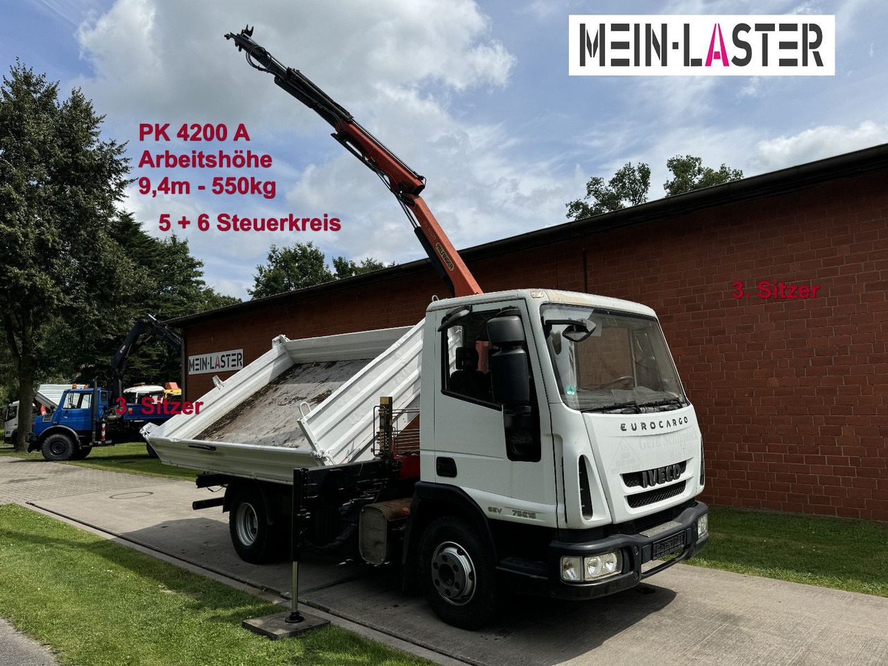 Iveco ML75E16 3 S-Kipper Kran PK 9,4m-550 kg Greifer - כלי רכב מסחרי מזהיר: תמונה 1 Iveco ML75E16 3 S-Kipper Kran PK 9,4m-550 kg Greifer - כלי רכב מסחרי מזהיר: תמונה 1