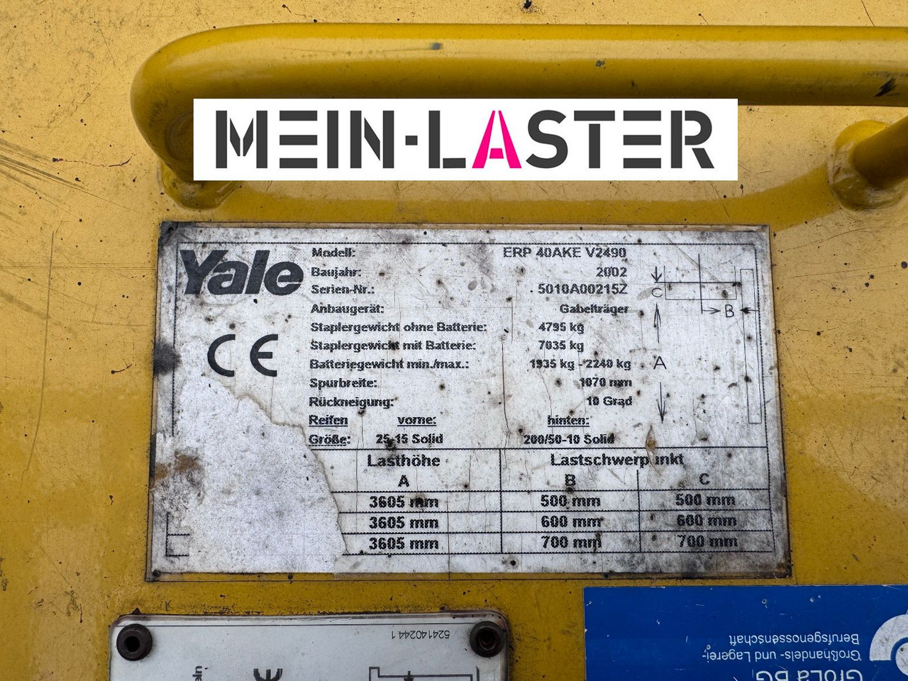 מלגזה חשמלית Yale ERP 40 AKE 4.000 kg - 3,6 m Zusatzhydraulik 1.Hd: תמונה 8