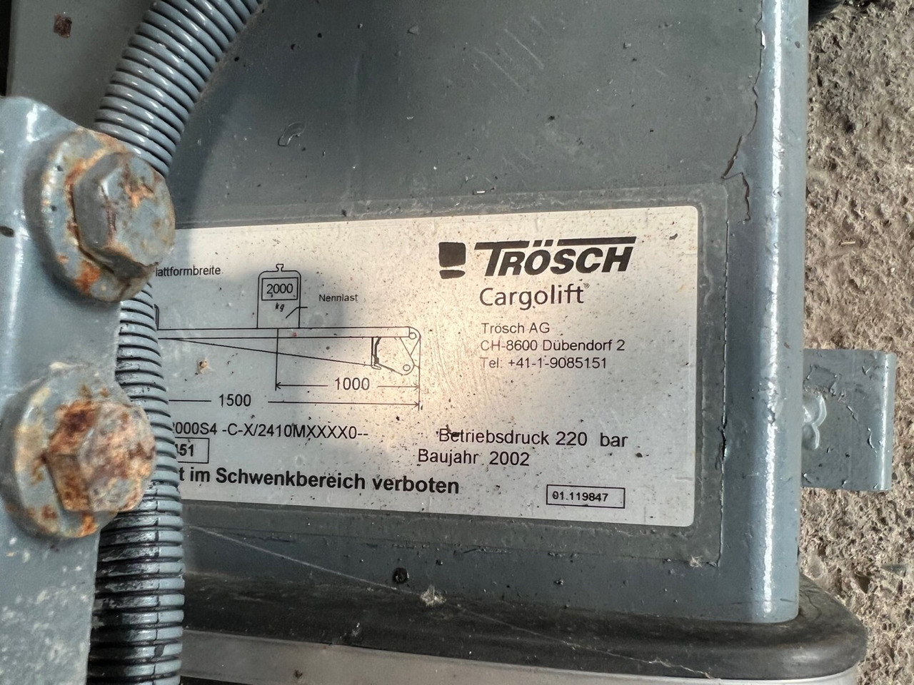 מעלית אחורית BC2000S4 Ladebordwand BC2000S4 Ladebordwand, Ex-Schweizer Armee: תמונה 6