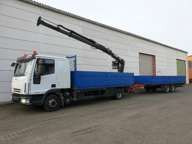 משאית מנוף, משאית צד נופל/ שטוחה Iveco EuroCargo 80E 18 4x2 Euro Cargo ML 80 E 18, Hiab Kran 060-2: תמונה 7