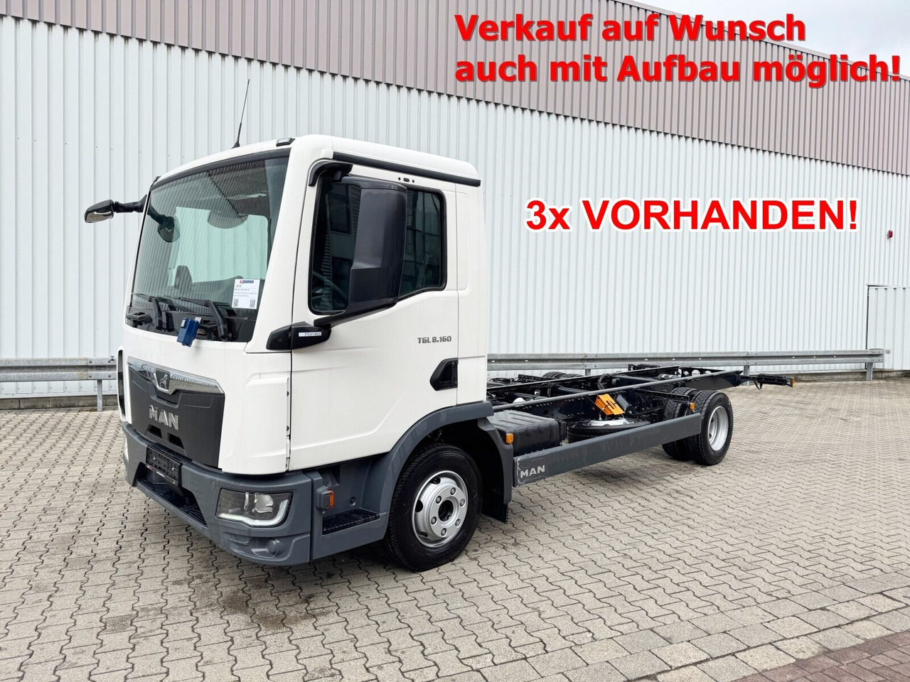 MAN TGL 8.160 4x2 BL CH TGL 8.160 4x2 BL CH, 3x VORHANDEN! - משאית עם שלדת תא: תמונה 1 MAN TGL 8.160 4x2 BL CH TGL 8.160 4x2 BL CH, 3x VORHANDEN! - משאית עם שלדת תא: תמונה 1