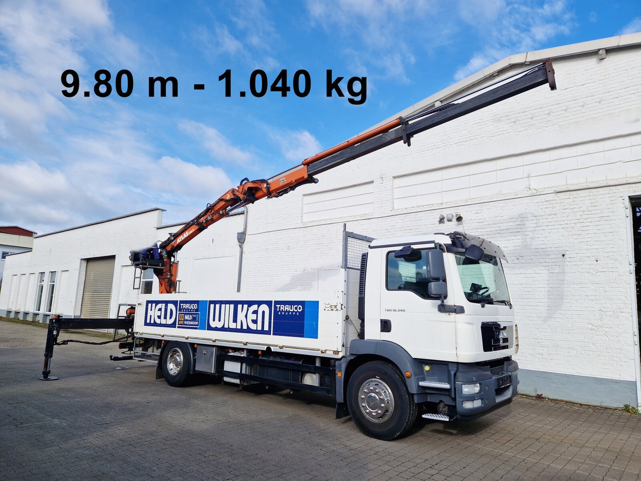MAN TGM 18.340 4x2 BL TGM 18.340 4x2 BL, Atlas Ladekran 135.2 V, 9.8m - 1040 kg - משאית מנוף, משאית צד נופל/ שטוחה: תמונה 1 MAN TGM 18.340 4x2 BL TGM 18.340 4x2 BL, Atlas Ladekran 135.2 V, 9.8m - 1040 kg - משאית מנוף, משאית צד נופל/ שטוחה: תמונה 1