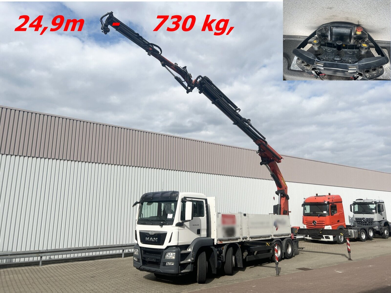 MAN TGS 35.440 8x4 BL TGS 35.440 8x4 BL, Navi, Heckkran Palfinger PK42002 SH-F + Jip PJ 060 B, 24,9m-730kg, Funk - משאית מנוף, משאית צד נופל/ שטוחה: תמונה 1 MAN TGS 35.440 8x4 BL TGS 35.440 8x4 BL, Navi, Heckkran Palfinger PK42002 SH-F + Jip PJ 060 B, 24,9m-730kg, Funk - משאית מנוף, משאית צד נופל/ שטוחה: תמונה 1