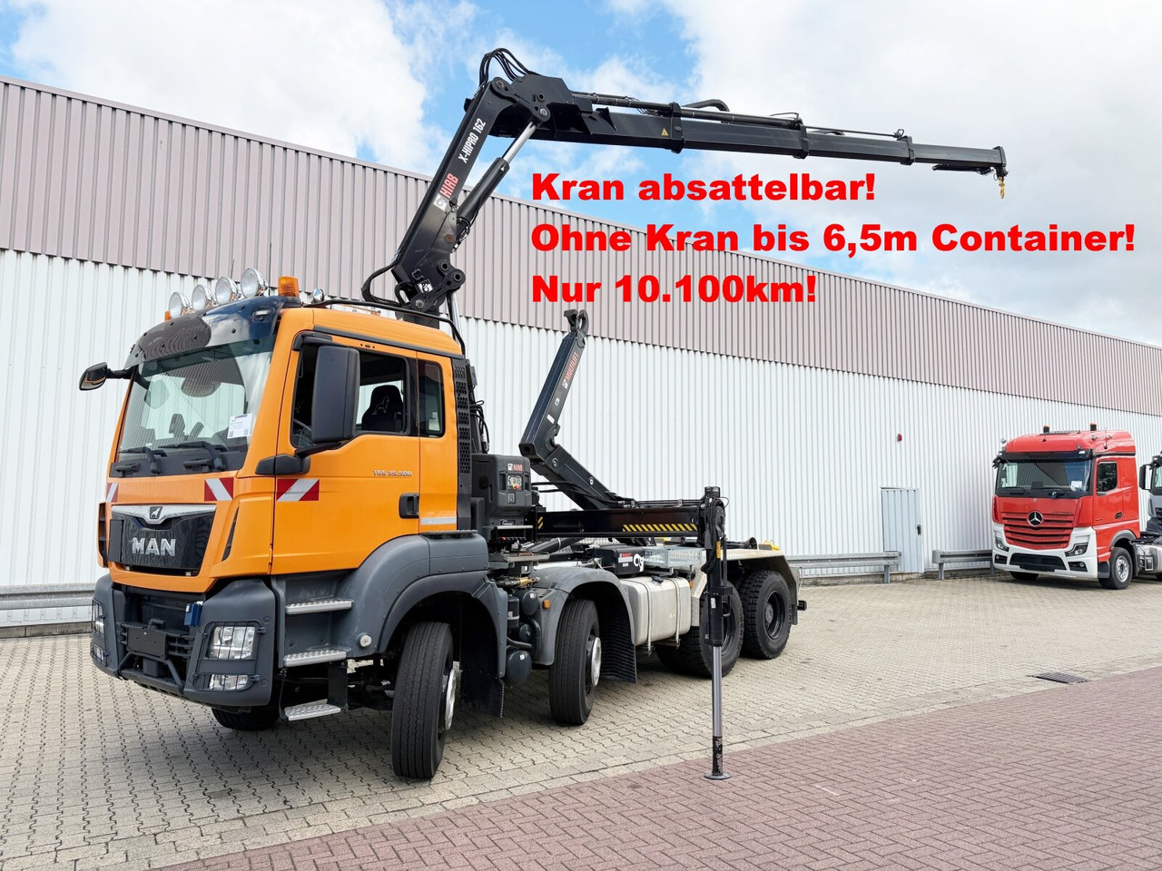 MAN TGS 35.500 8x4 BB TGS 35.500 8x4 BB mit Kran Hiab X-HiPro 162 E-3, absetzbar, Funk - משאית הרמת וו, משאית מנוף: תמונה 1 MAN TGS 35.500 8x4 BB TGS 35.500 8x4 BB mit Kran Hiab X-HiPro 162 E-3, absetzbar, Funk - משאית הרמת וו, משאית מנוף: תמונה 1