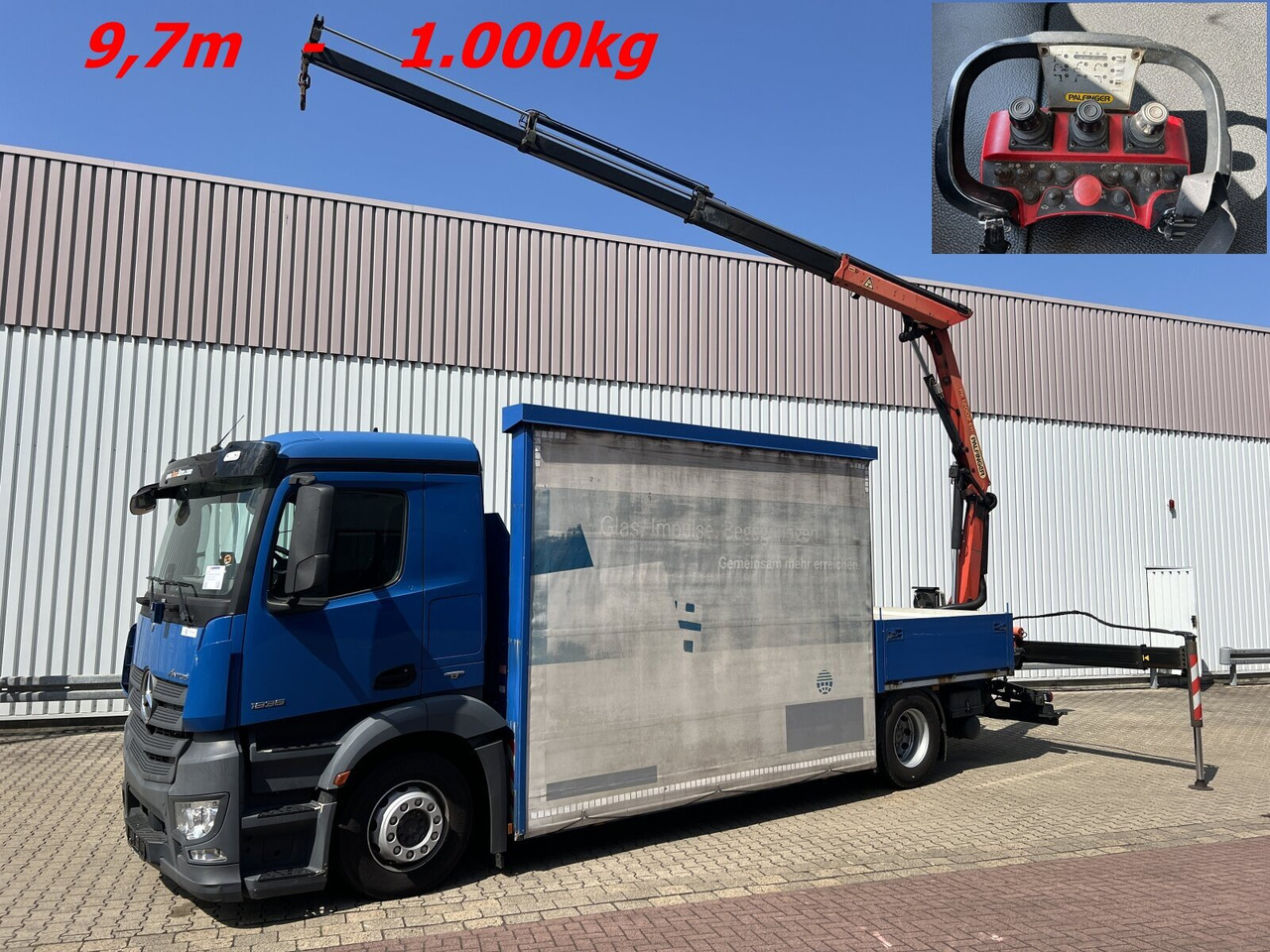 Mercedes-Benz Antos 1836 L 4x2 Antos 1836 L 4x2, Glastransporter, Heckkran Palfinger Pk 12002-EH, Funk - משאית מנוף: תמונה 1 Mercedes-Benz Antos 1836 L 4x2 Antos 1836 L 4x2, Glastransporter, Heckkran Palfinger Pk 12002-EH, Funk - משאית מנוף: תמונה 1