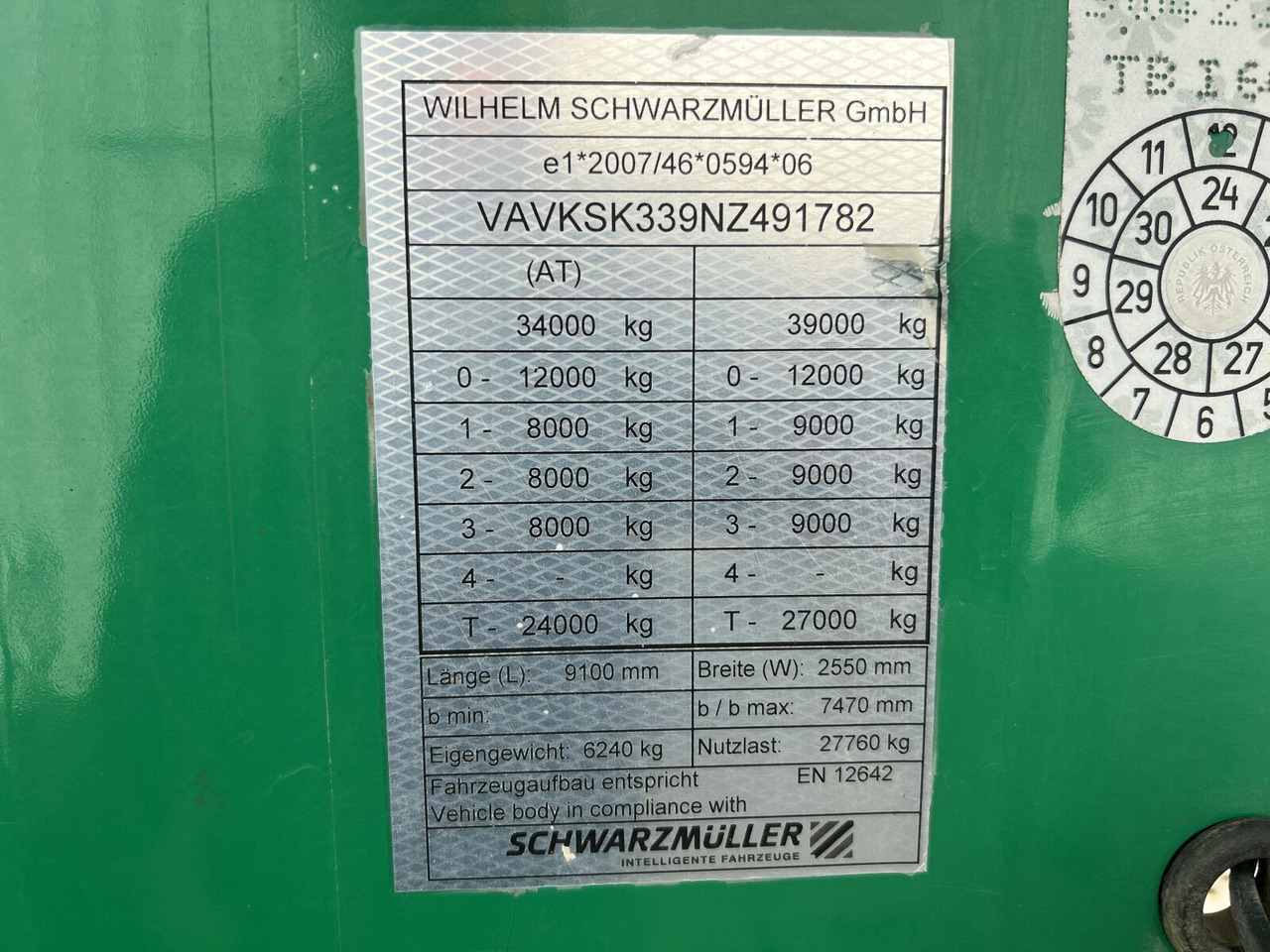 סמיטריילר Schwarzmüller K-Serie Kippauflieger K-Serie Kippauflieger, Hardoxmulde ca. 25m³, 2x Liftachse: תמונה 11