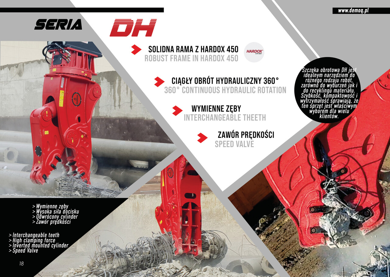 DEMOQ DH16 Hydraulic Rotating Pulveriser Crusher 1750 KG - מזמרת הריסה עבור מחפר: תמונה 4 DEMOQ DH16 Hydraulic Rotating Pulveriser Crusher 1750 KG - מזמרת הריסה עבור מחפר: תמונה 4
