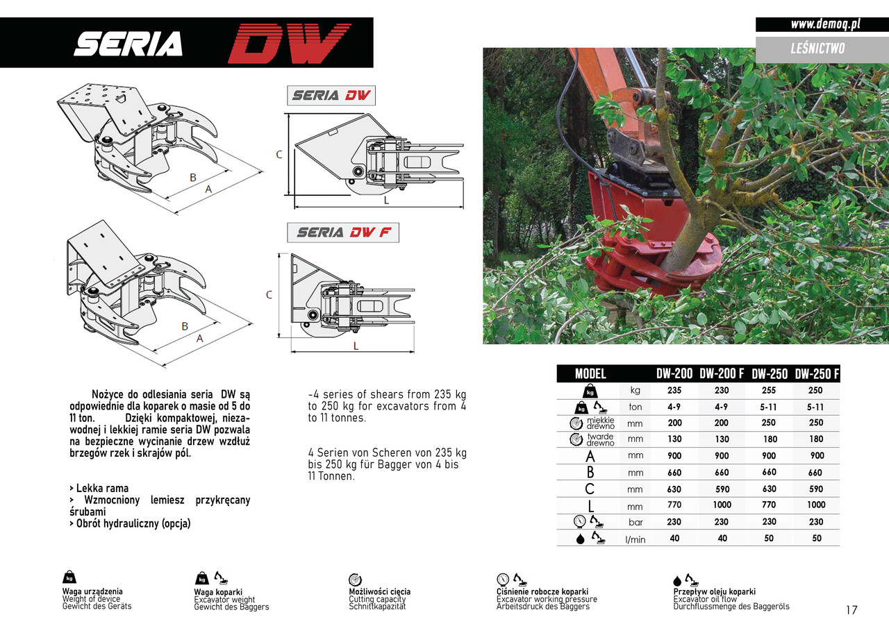 DEMOQ DW250 F De-forestation shear 250 kg - מכונת אחיזה עבור מכונת בנייה: תמונה 3 DEMOQ DW250 F De-forestation shear 250 kg - מכונת אחיזה עבור מכונת בנייה: תמונה 3