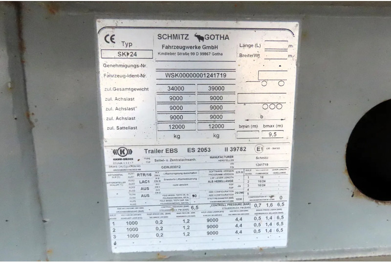 סמיטריילר עם מזהיר Schmitz Cargobull 50m3 , 6240kg LIFT/ SAF, GREAT Condition: תמונה 19