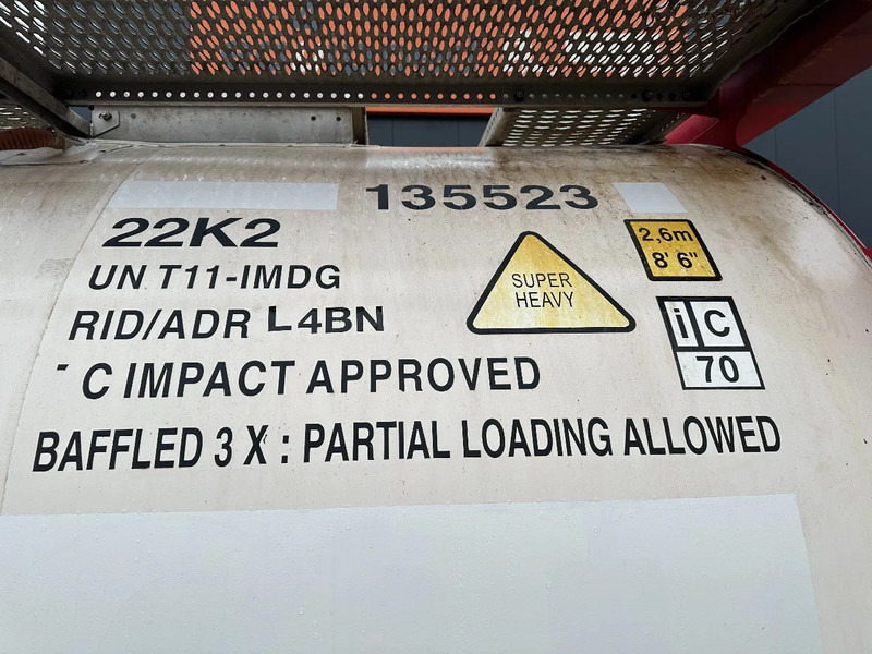 מכל אחסון עבור הובלה של דלק SINGAMAS 20FT ISO, 26.000L/1-COMP/3 BAFFELS/3 manholes, 5Y inspection: 06/2027: תמונה 11