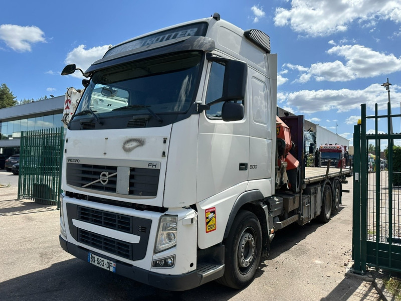 משאית צד נופל/ שטוחה, משאית מנוף Volvo FH 500 6X2 PRITSCHE + KRAN PALFINGER PK50002 E 5x - RETARDER - PLATFORM 6m20 - TWISTLOCKS 20' - 561.000km - EURO 5: תמונה 12