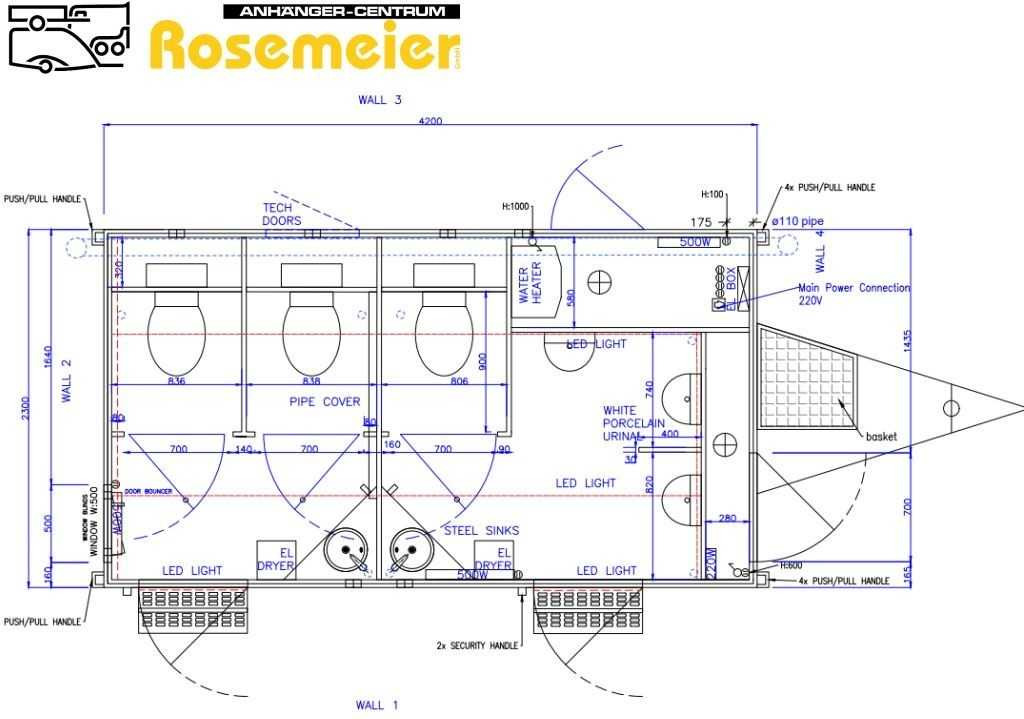 ROSEMEIER EW TA-NO 2 Damen, 1 Herren + 3 Urinal Toilettenanhänger - מכולת בנייה, קרון נגרר: תמונה 1 ROSEMEIER EW TA-NO 2 Damen, 1 Herren + 3 Urinal Toilettenanhänger - מכולת בנייה, קרון נגרר: תמונה 1