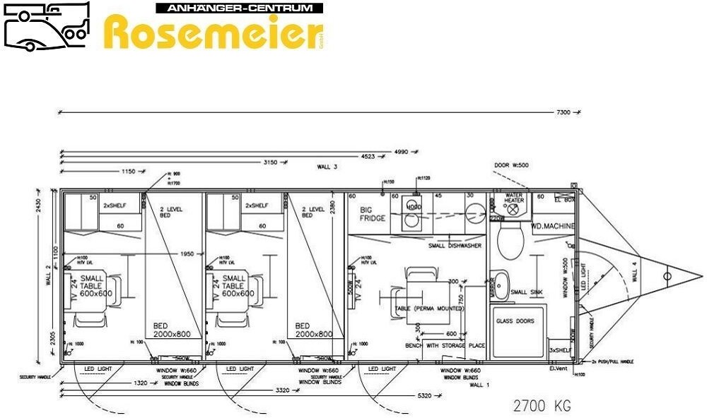 ROSEMEIER EW TA-NO Mannschaftswagen 737 Toilettenanhänger - מכולת בנייה, קרון נגרר: תמונה 2 ROSEMEIER EW TA-NO Mannschaftswagen 737 Toilettenanhänger - מכולת בנייה, קרון נגרר: תמונה 2