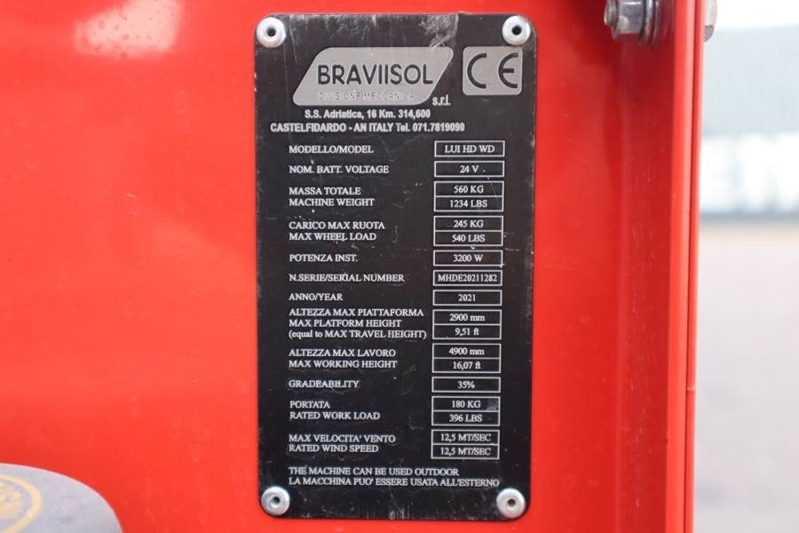 הַחכָּרָה Bravi LUI HD WD Leonardo New, Electric, 4.90m Working He Bravi LUI HD WD Leonardo New, Electric, 4.90m Working He: תמונה 16 הַחכָּרָה Bravi LUI HD WD Leonardo New, Electric, 4.90m Working He Bravi LUI HD WD Leonardo New, Electric, 4.90m Working He: תמונה 16