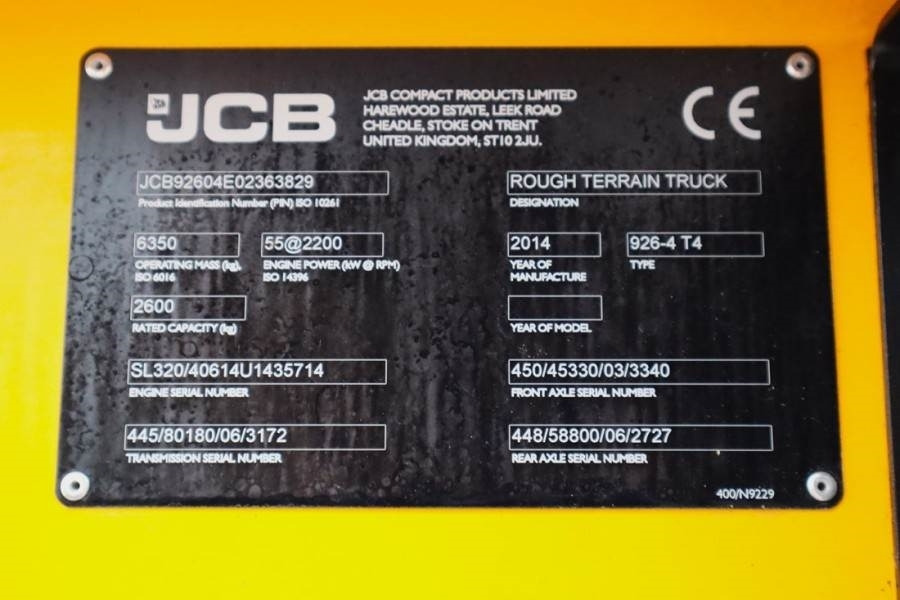 JCB 926 Valid inspection, *Guarantee! Diesel, 4x4 Driv - מלגזת שטח קשה: תמונה 5 JCB 926 Valid inspection, *Guarantee! Diesel, 4x4 Driv - מלגזת שטח קשה: תמונה 5