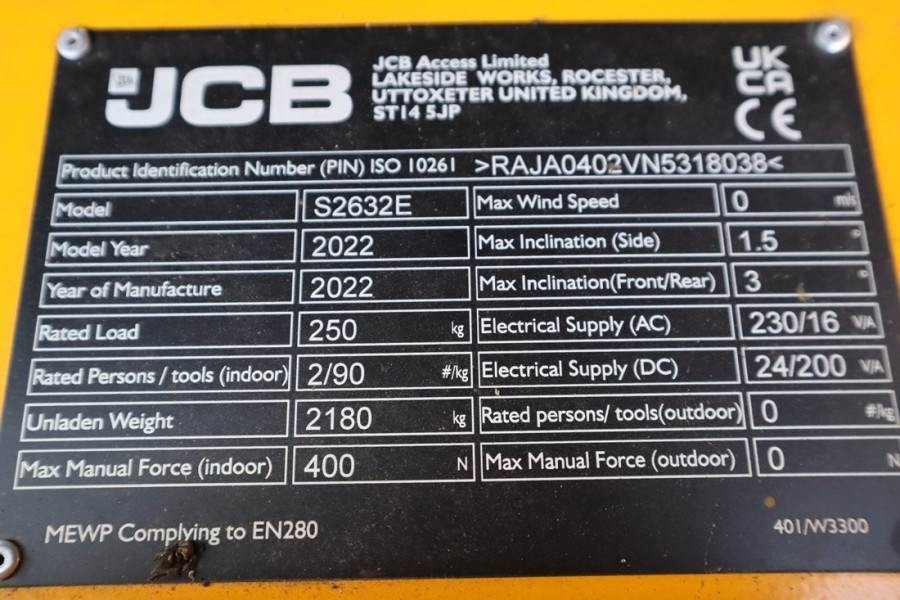 JCB S2632E Valid inspection, *Guarantee! New And Avail - מעלית מספריים: תמונה 3 JCB S2632E Valid inspection, *Guarantee! New And Avail - מעלית מספריים: תמונה 3