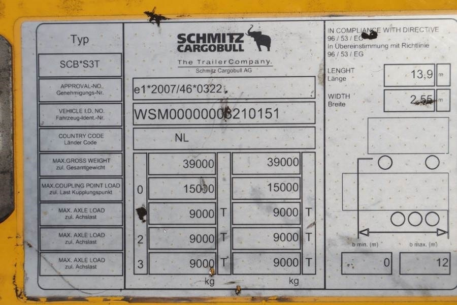 Schmitz Cargobull SCB3ST CoC Documents, TuV Loading Certif - קרון נגרר עם וילונות צד: תמונה 5 Schmitz Cargobull SCB3ST CoC Documents, TuV Loading Certif - קרון נגרר עם וילונות צד: תמונה 5