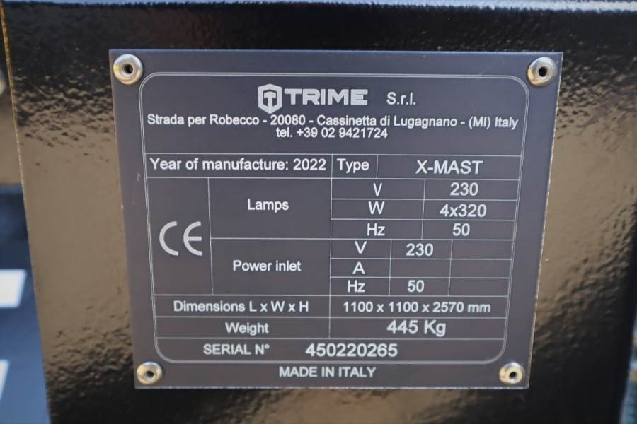 Trime X-Mast 4 × 320W Valid Inspection, *Guarantee - מגדל תאורה: תמונה 4 Trime X-Mast 4 × 320W Valid Inspection, *Guarantee - מגדל תאורה: תמונה 4